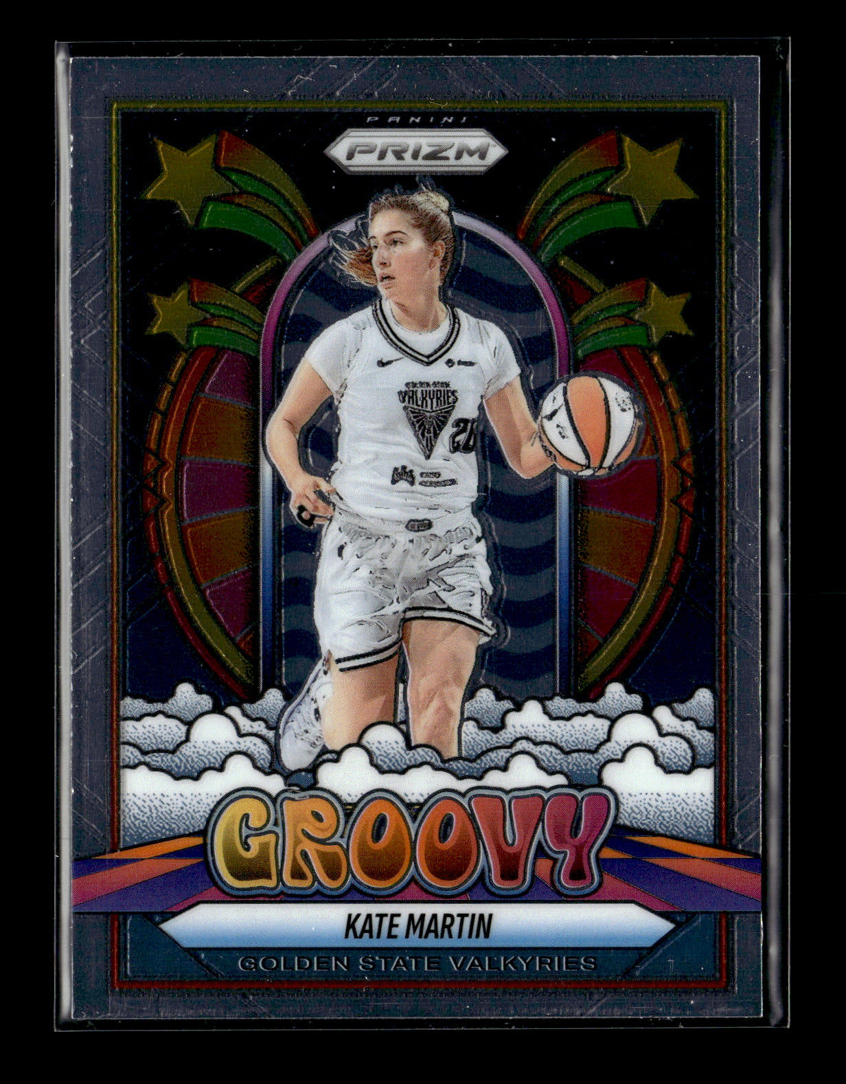 2024 Panini Prizm WNBA Shakira Austin #1 Groovy Prizms Blue Pulsar #/199 Washington Mystics