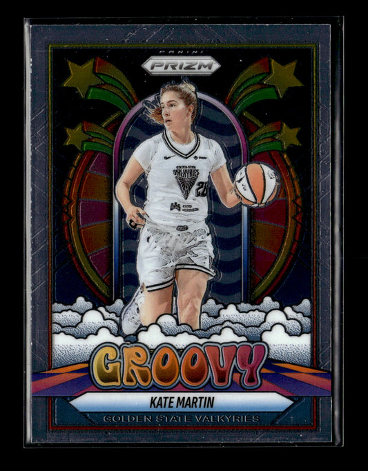 2024 Panini Prizm WNBA Shakira Austin #1 Groovy Prizms Blue Pulsar #/199 Washington Mystics