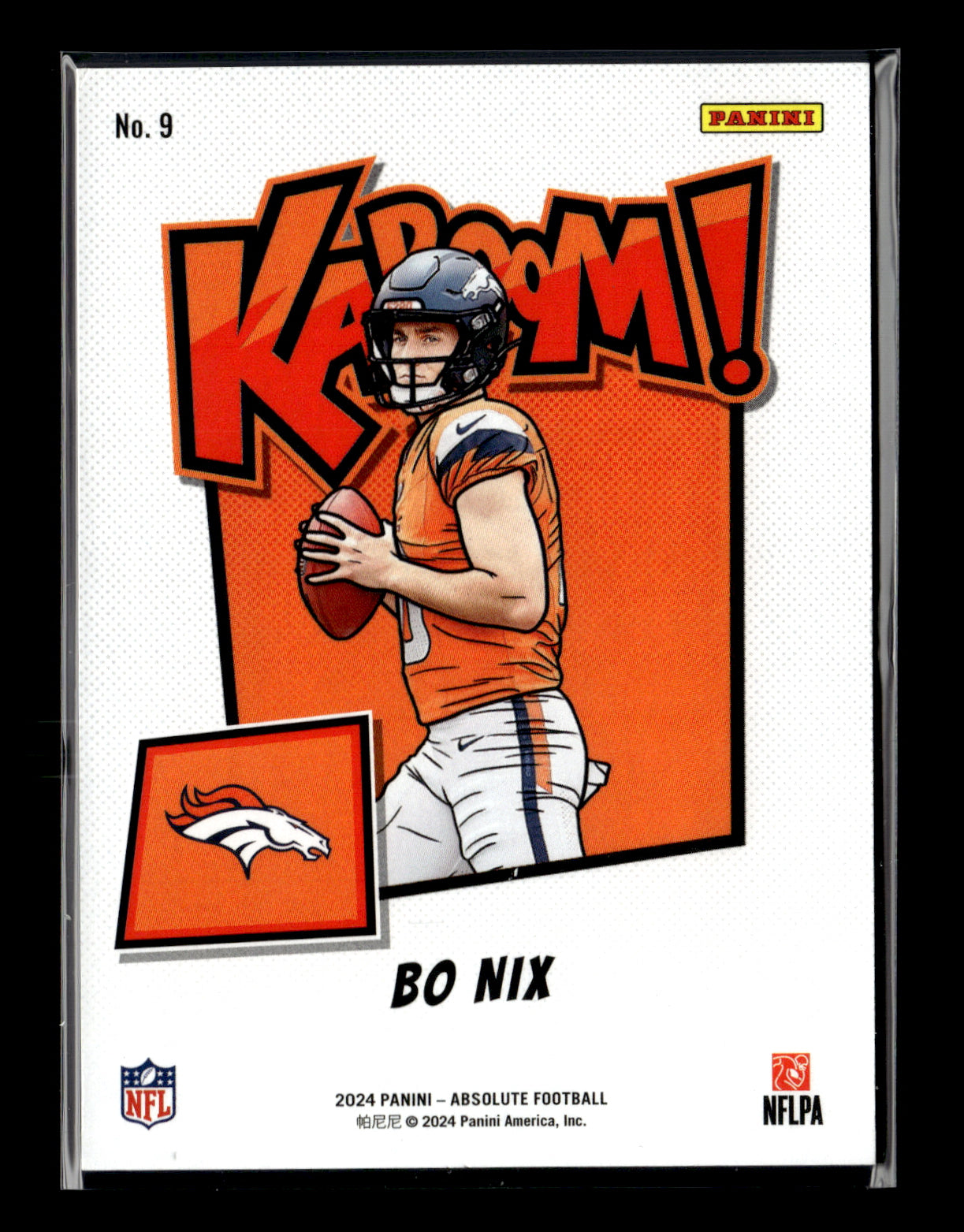 2024 Panini Absolute Bo Nix #9 Kaboom Horizontal Denver Broncos
