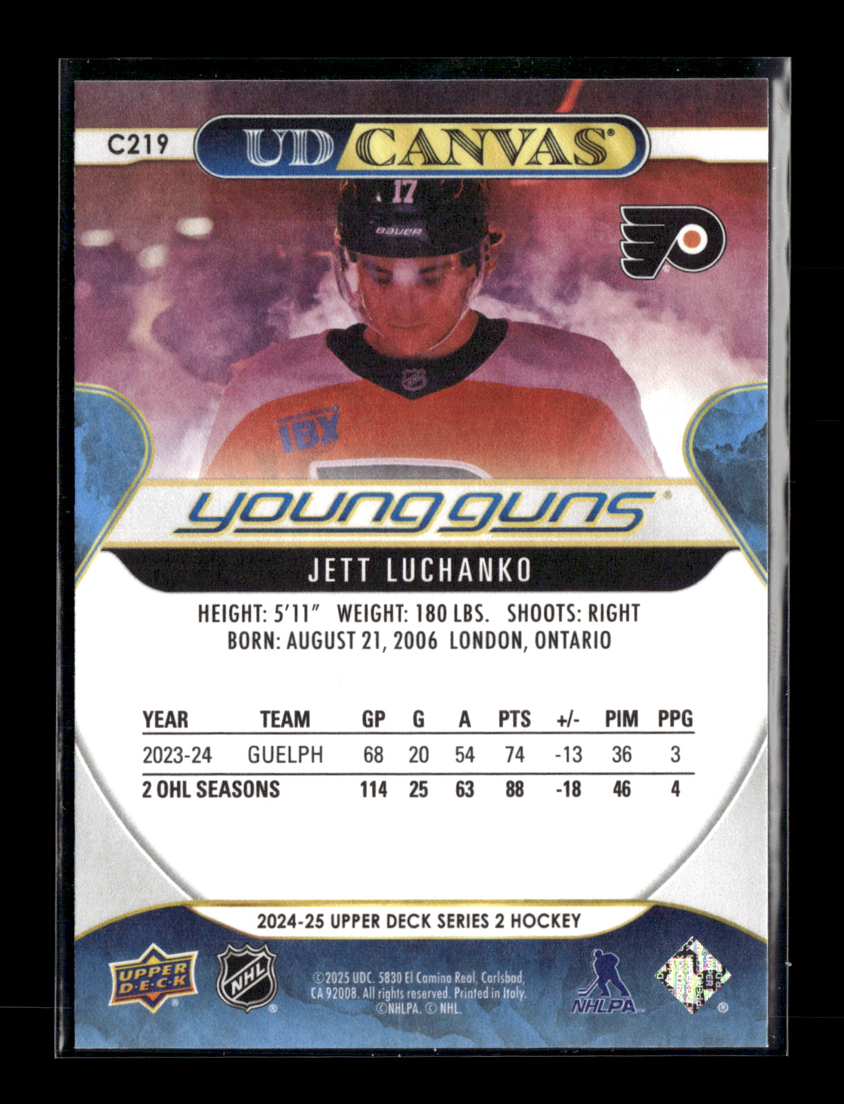 2024-25 Upper Deck Jett Luchanko #C219 UD Canvas Philadelphia Flyers
