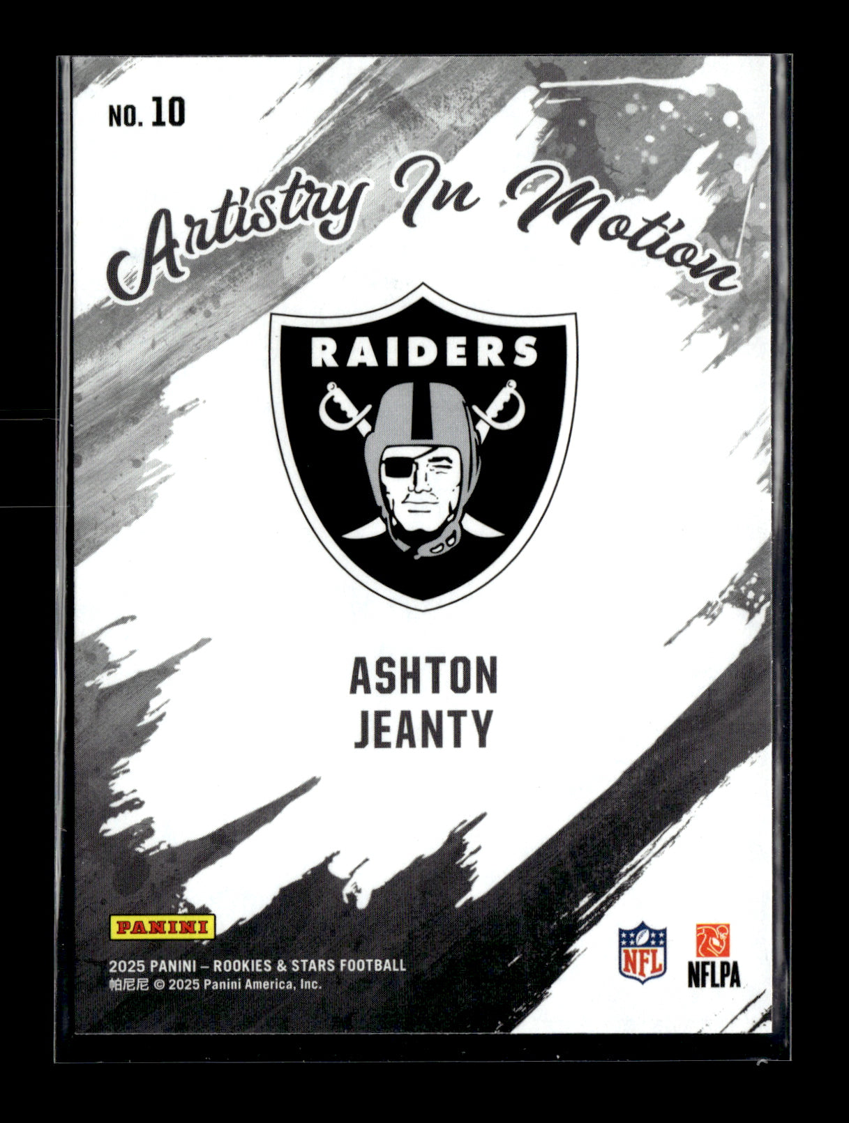 2025 Panini Rookies & Stars Ashton Jeanty #10 Artistry in Motion Las Vegas Raiders