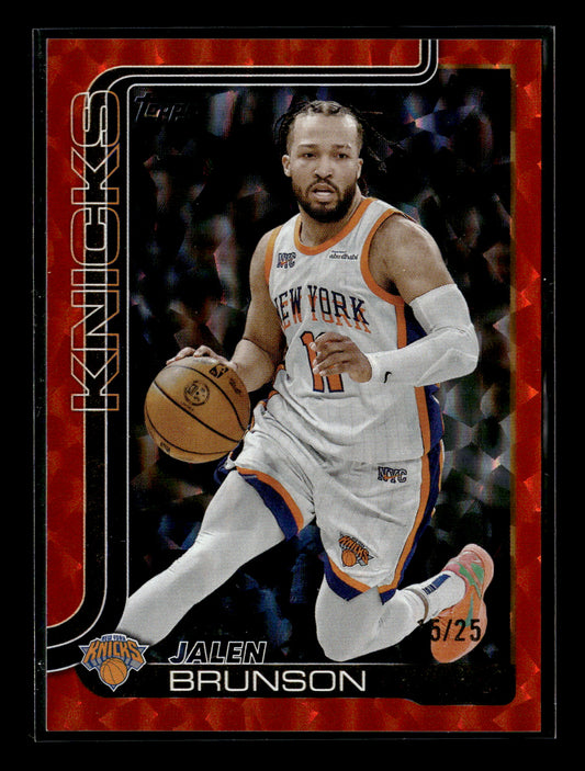 2025-26 Topps Jalen Brunson #14 Diamante Orange #/25 New York Knicks