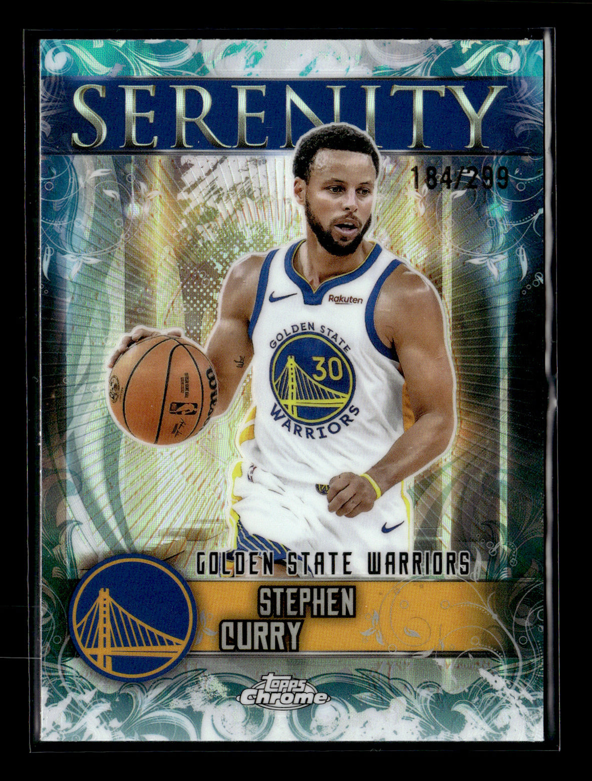 2025-26 Topps Chrome Stephen Curry #SY-3 Serenity Teal Refractor #/299 Golden State Warriors