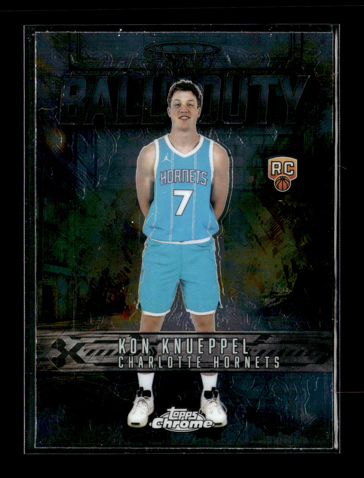 2025-26 Topps Chrome Kon Knueppel #BD-23 Ball of Duty Charlotte Hornets