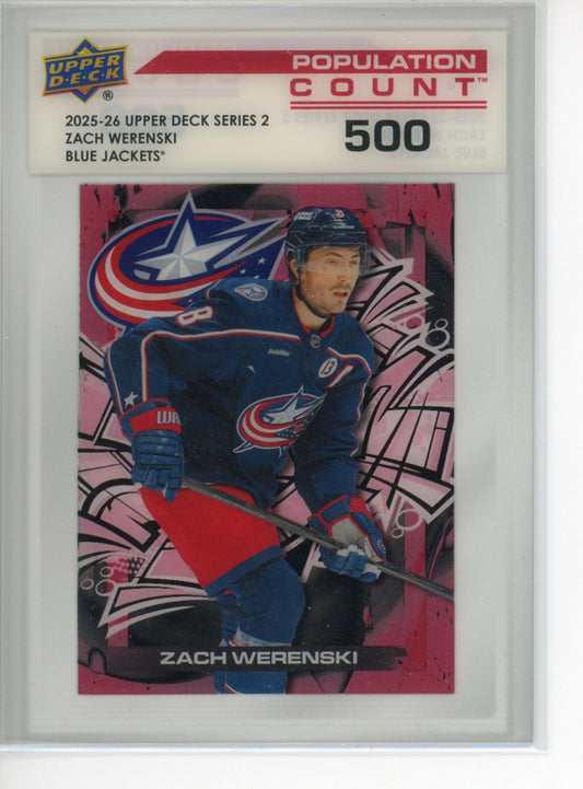 2025-26 Upper Deck Zach Werenski #PC-33 Population Count 1000 Columbus