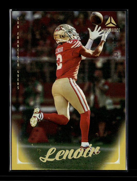2025 Panini Luminance Deommodore Lenoir #73 Gold #/299 San Francisco 49ers