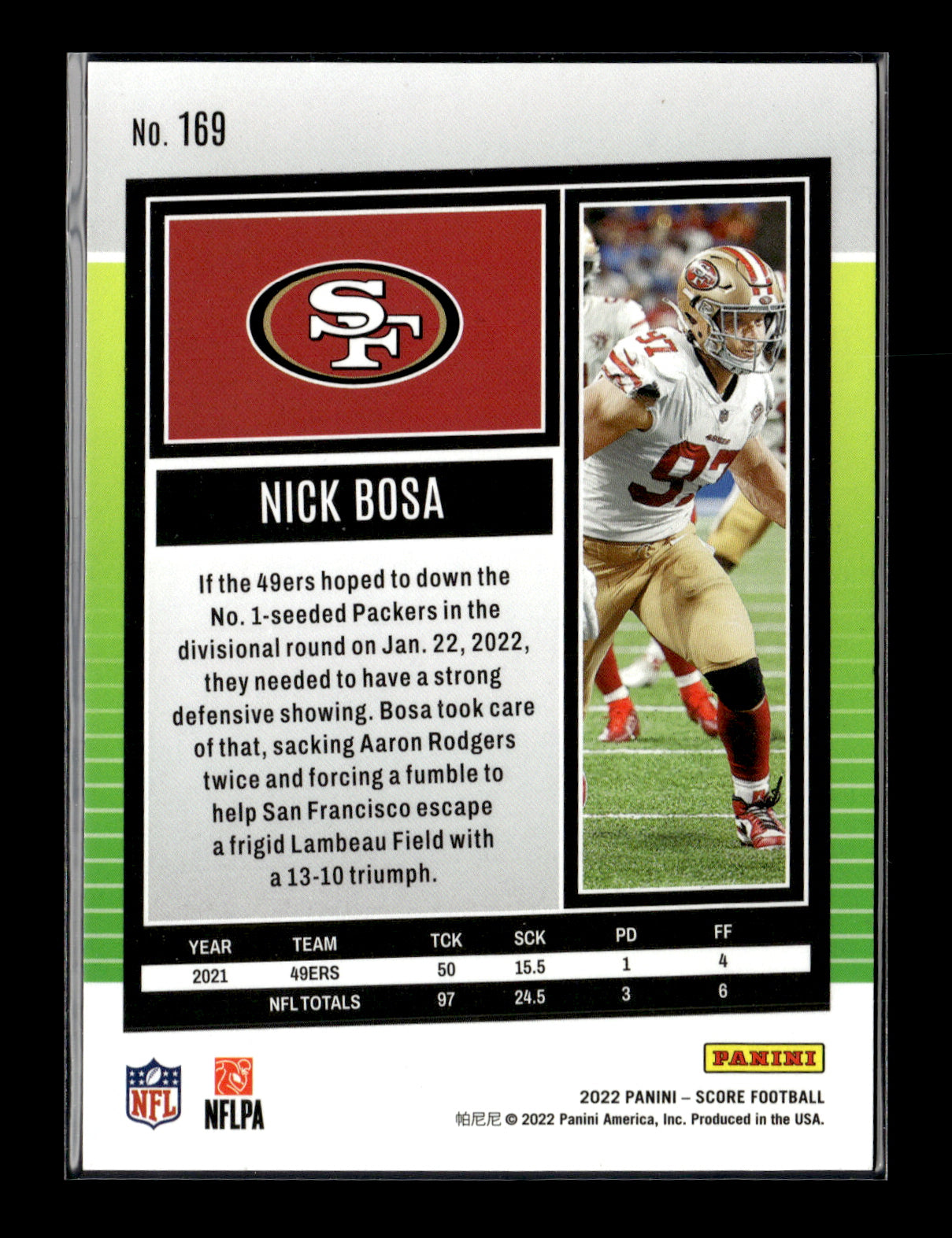 2022 Score Nick Bosa #169 Ellipse #/299 San Francisco 49ers