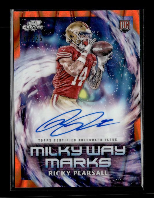2024 Topps Chrome Cosmic Ricky Pearsall #MWM-RP Milky Way Marks Orange Galactic Refractors #/25 San Francisco 49ers