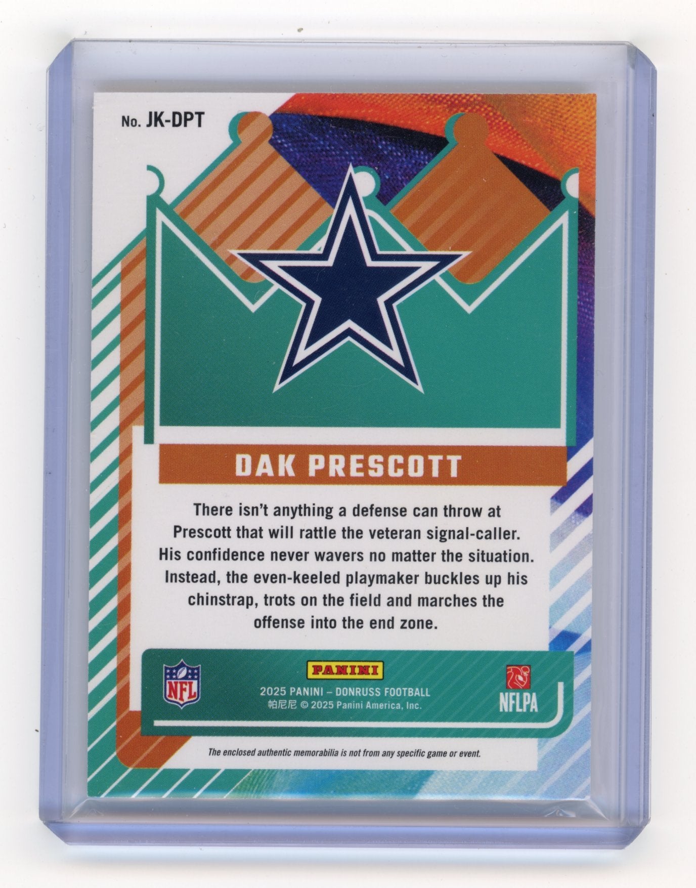2025 Donruss Dak Prescott #JK-DPT Jersey Kings #/425 Dallas Cowboys
