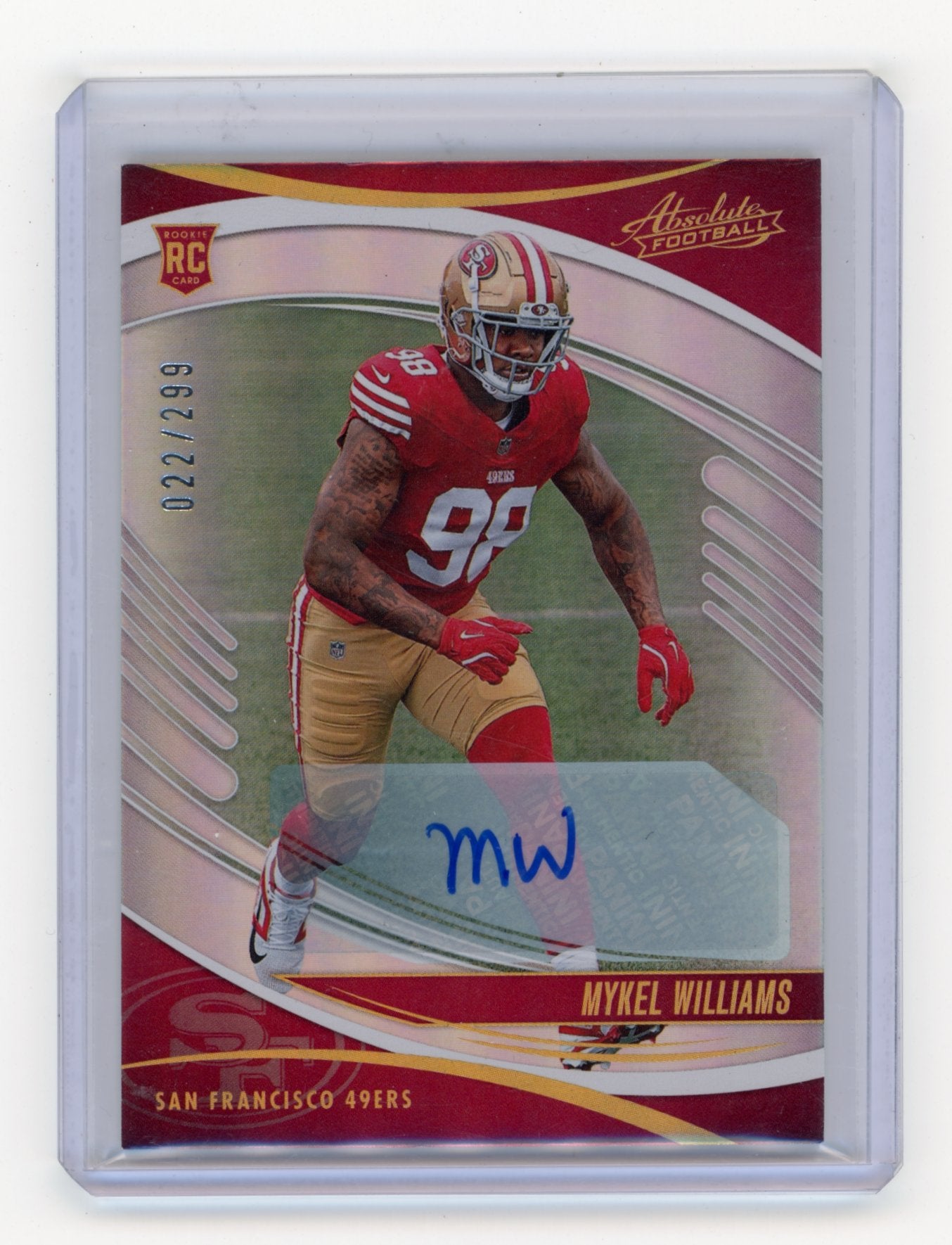 2025 Panini Absolute Mykel Williams #161 Signature Rookies Spectrum #/299 San Francisco 49ers