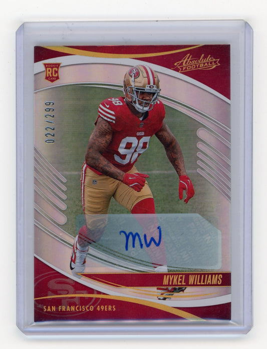 2025 Panini Absolute Mykel Williams #161 Signature Rookies Spectrum #/299 San Francisco 49ers