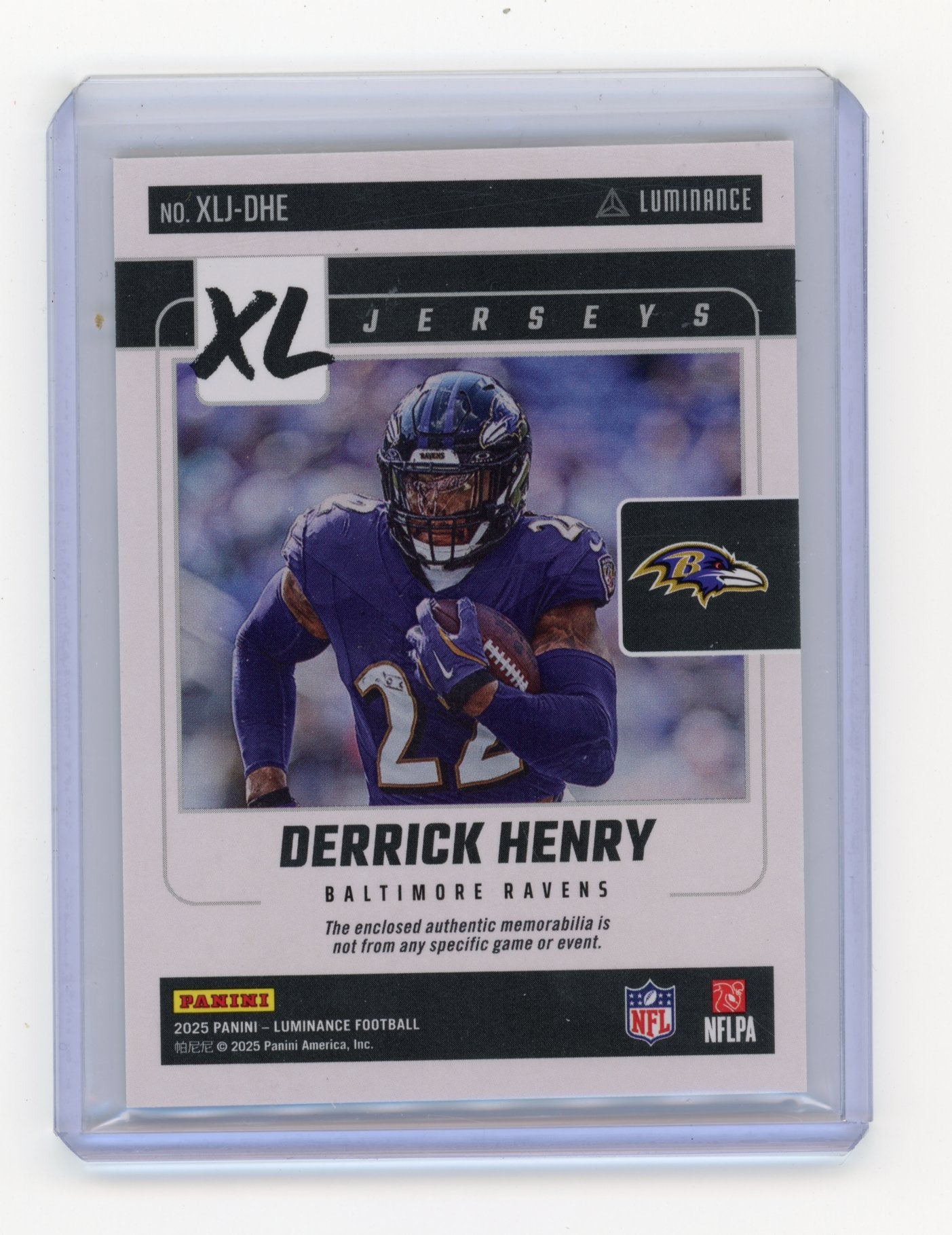 2025 Panini Luminance Derrick Henry #XLJ-DHE XL Jerseys Baltimore Ravens