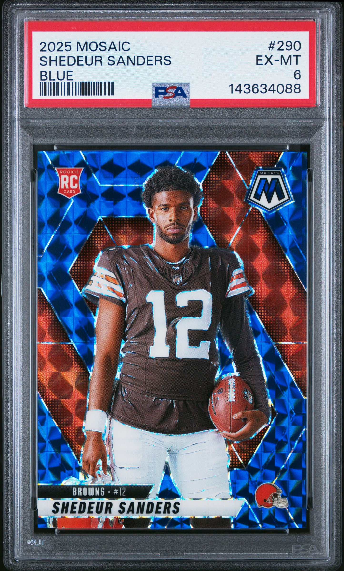 2025 Panini Mosaic Shedeur Sanders #290 Blue PSA 6 Cleveland Browns