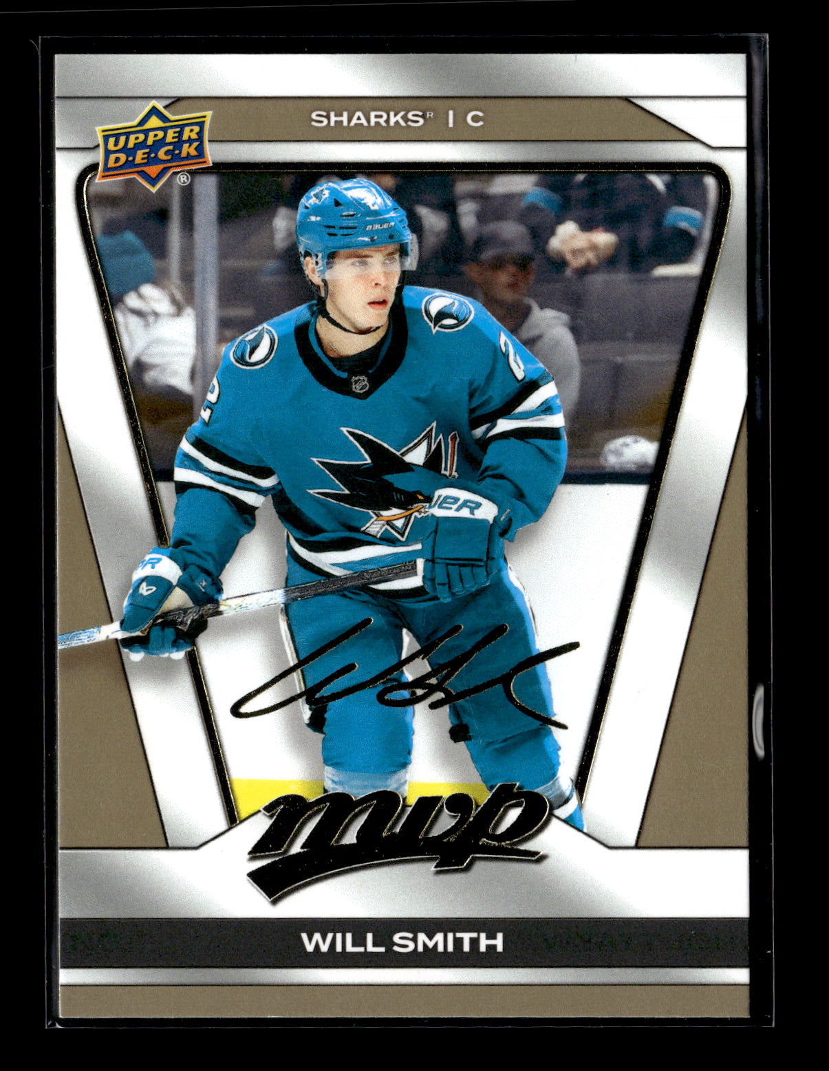 2025-26 Upper Deck MVP Will Smith #61 Gold Script San Jose Sharks