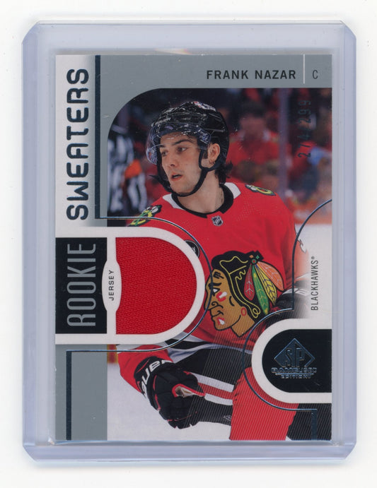 2024-25 SP Game Used Frank Nazar #RS-FN Rookie Sweaters #/299 Chicago Blackhawks