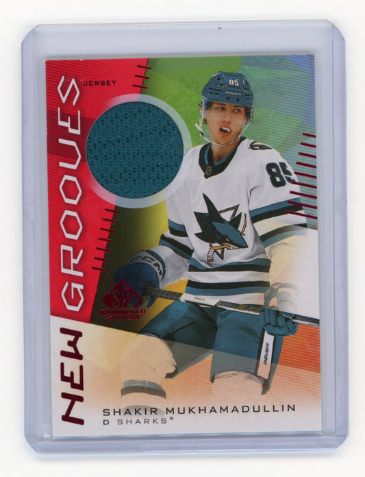 2024-25 SP Game Used Shakir Mukhamadullin #NG-19 New Grooves Red Jersey San Jose Sharks