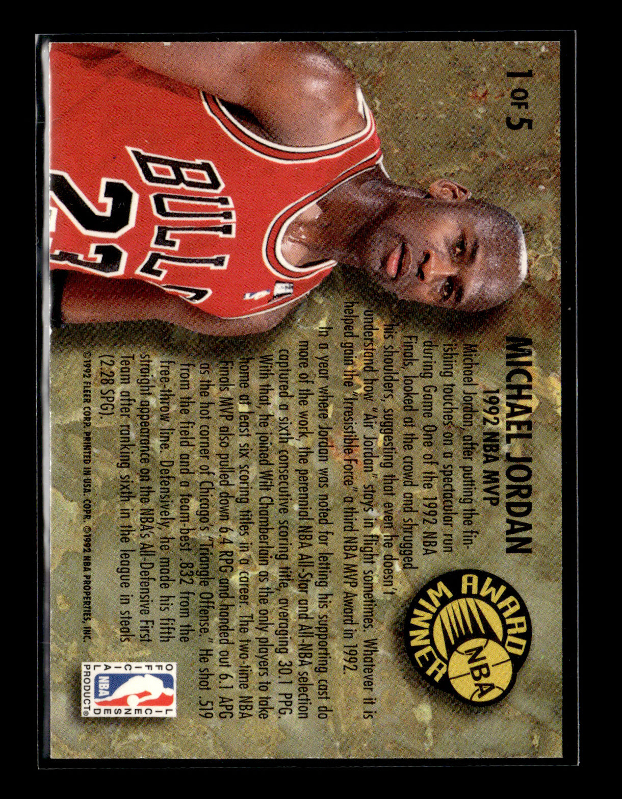 1992-93 Ultra Michael Jordan #1 NBA Award Winners Chicago Bulls