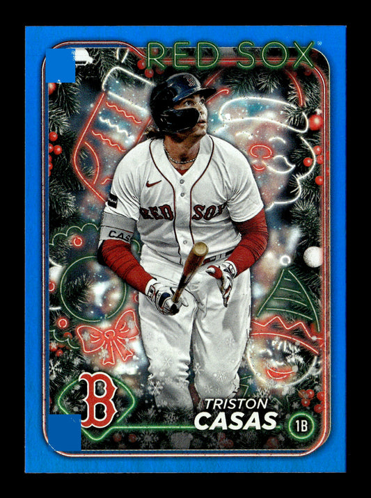 2024 Topps Holiday Triston Casas #H18 Blue Metallic Glitter Boston Red Sox