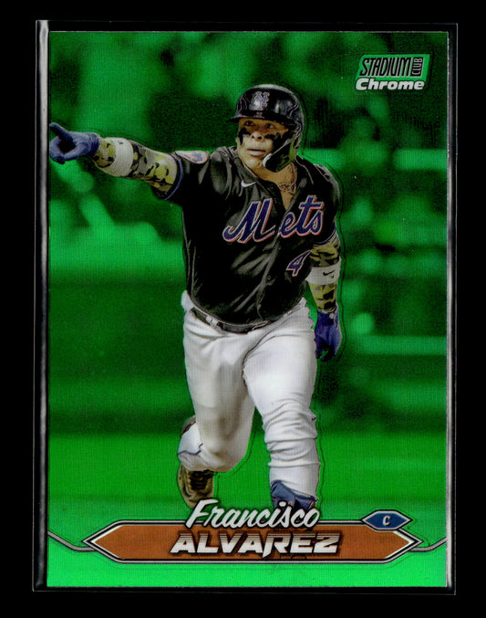 2024 Stadium Club Francisco Alvarez #110 Chrome Green Refractors New York Mets