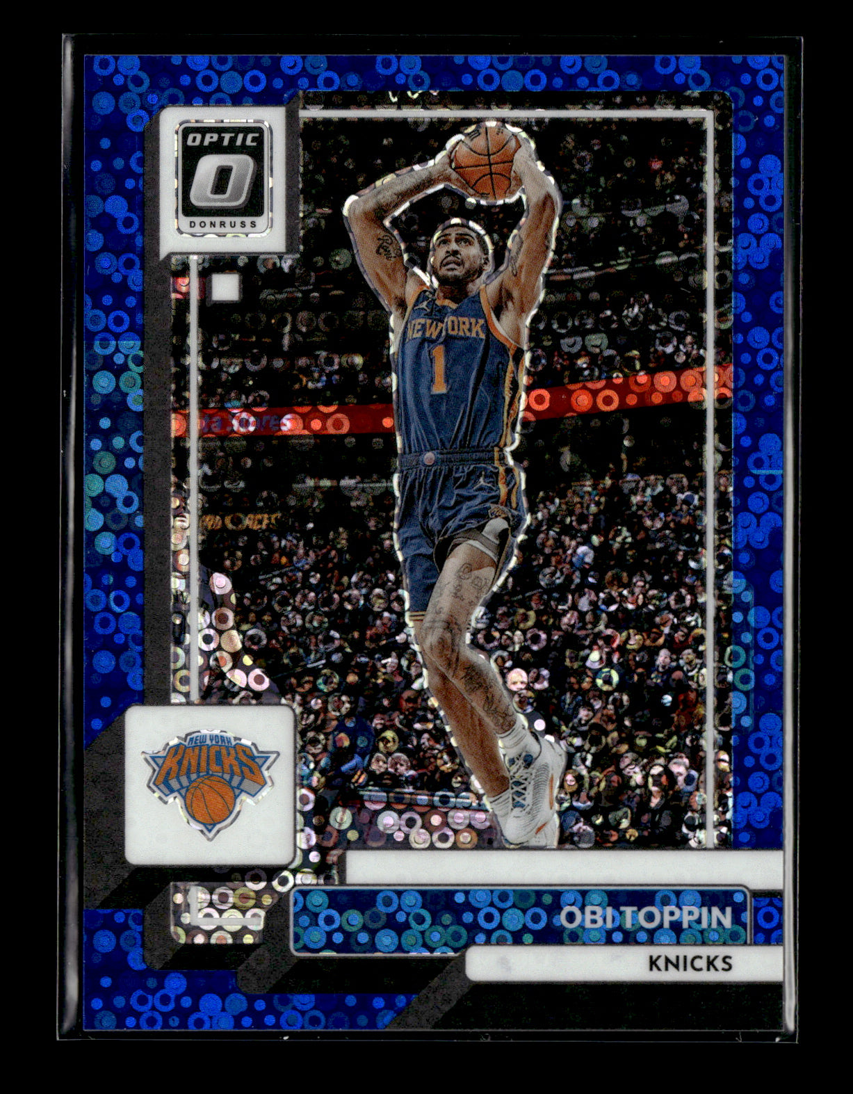 2022-23 Donruss Optic Obi Toppin #15 Fast Break Blue #/49 New York Knicks