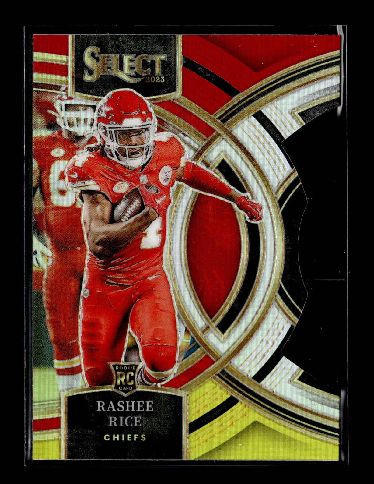 2023 Panini Select Rashee Rice #132 Red and Yellow Prizms Die Cuts Kansas City Chiefs