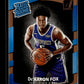 2017-18 Donruss De'Aaron Fox #196 Sacramento Kings