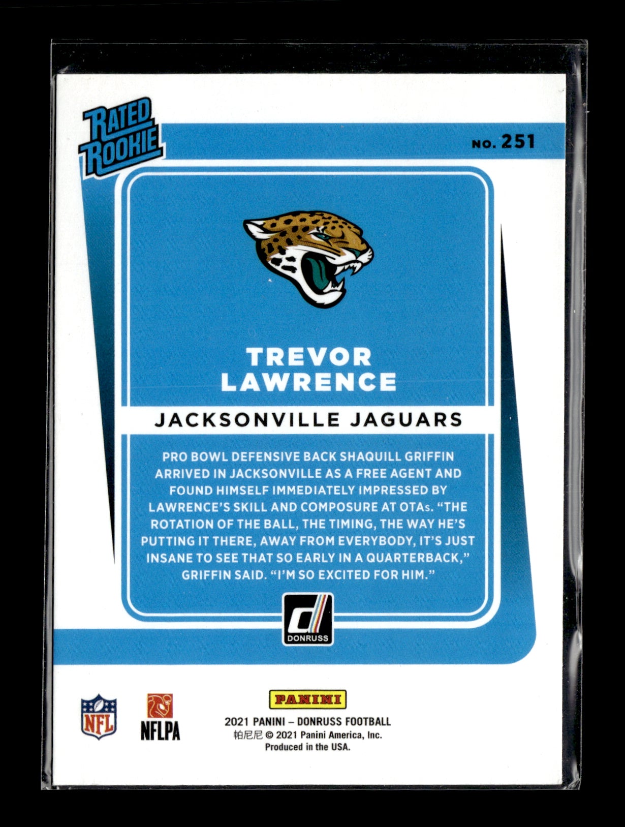 2021 Donruss Trevor Lawrence #251 Jacksonville Jaguars