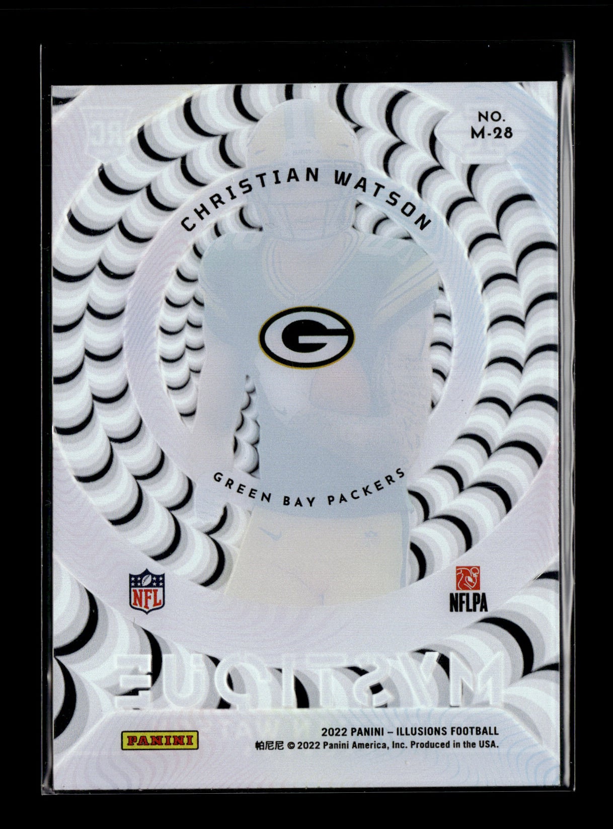 2022 Panini Illusions Christian Watson #M-28 Mystique Emerald Green Bay Packers