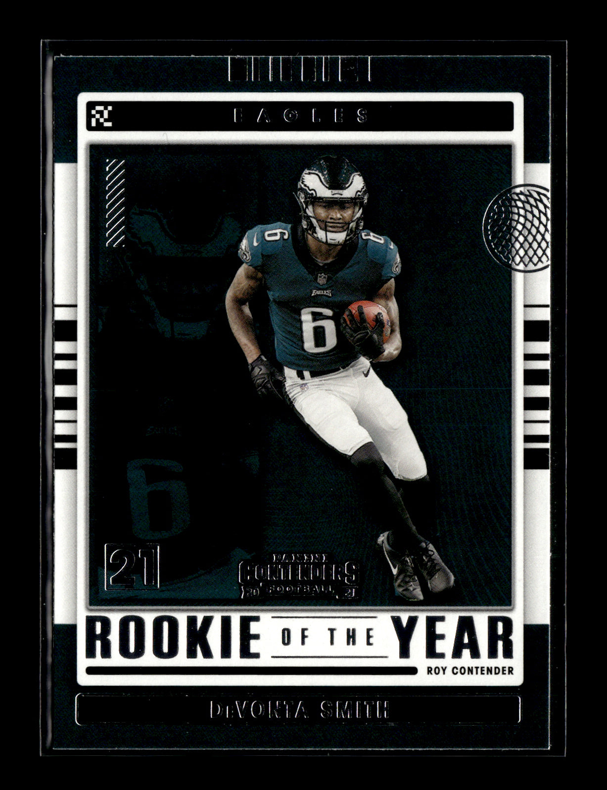 2021 Panini Contenders DeVonta Smith #ROY-DSM Rookie of the Year Contenders Emerald Philadelphia Eagles