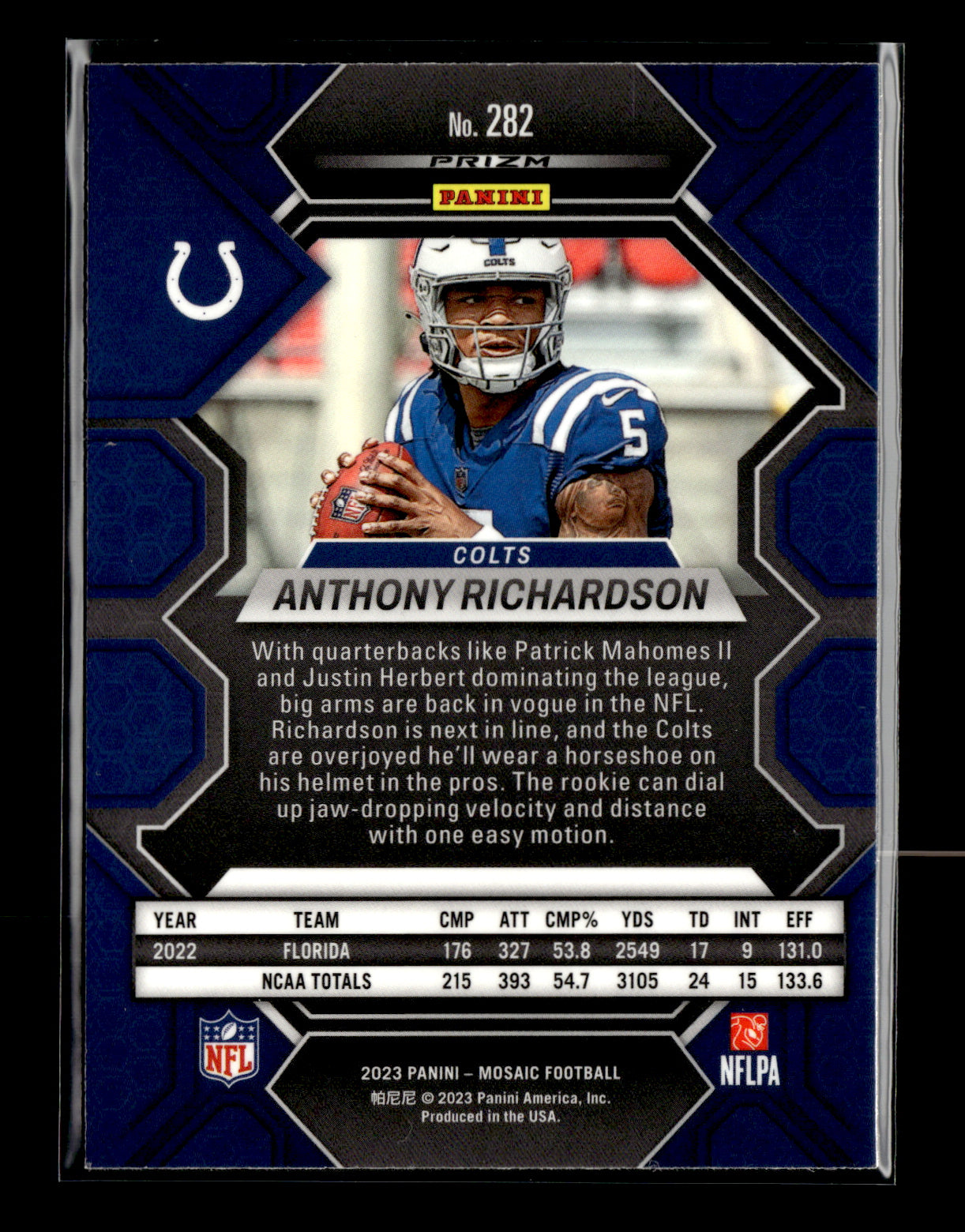 2023 Panini Mosaic Anthony Richardson #282 Indianapolis Colts