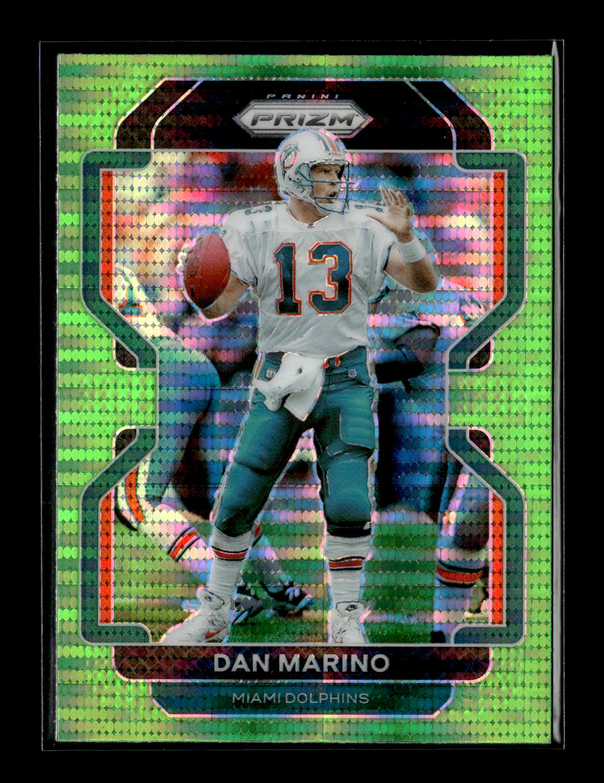 2021 Panini Prizm Dan Marino #112 Neon Green Pulsar Miami Dolphins