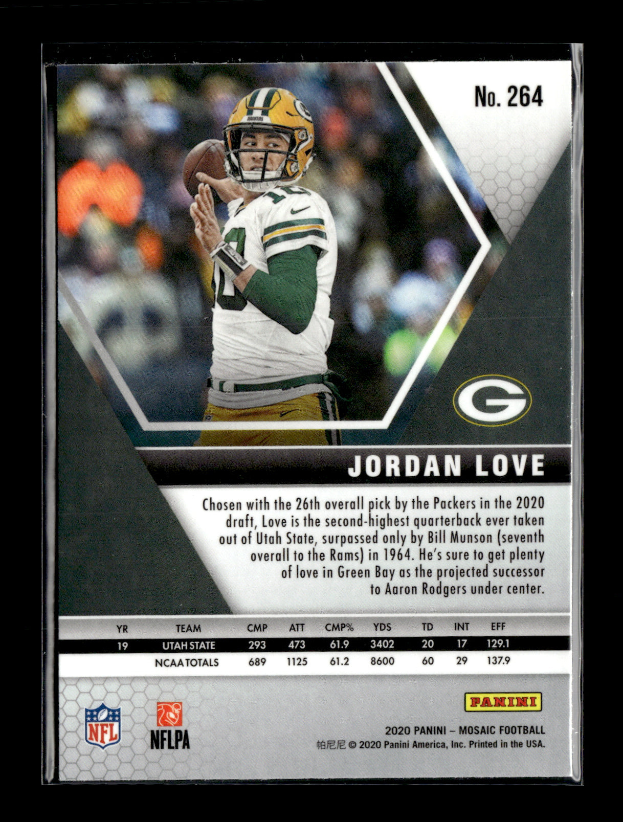 2020 Panini Mosaic Jordan Love #264 Green Bay Packers