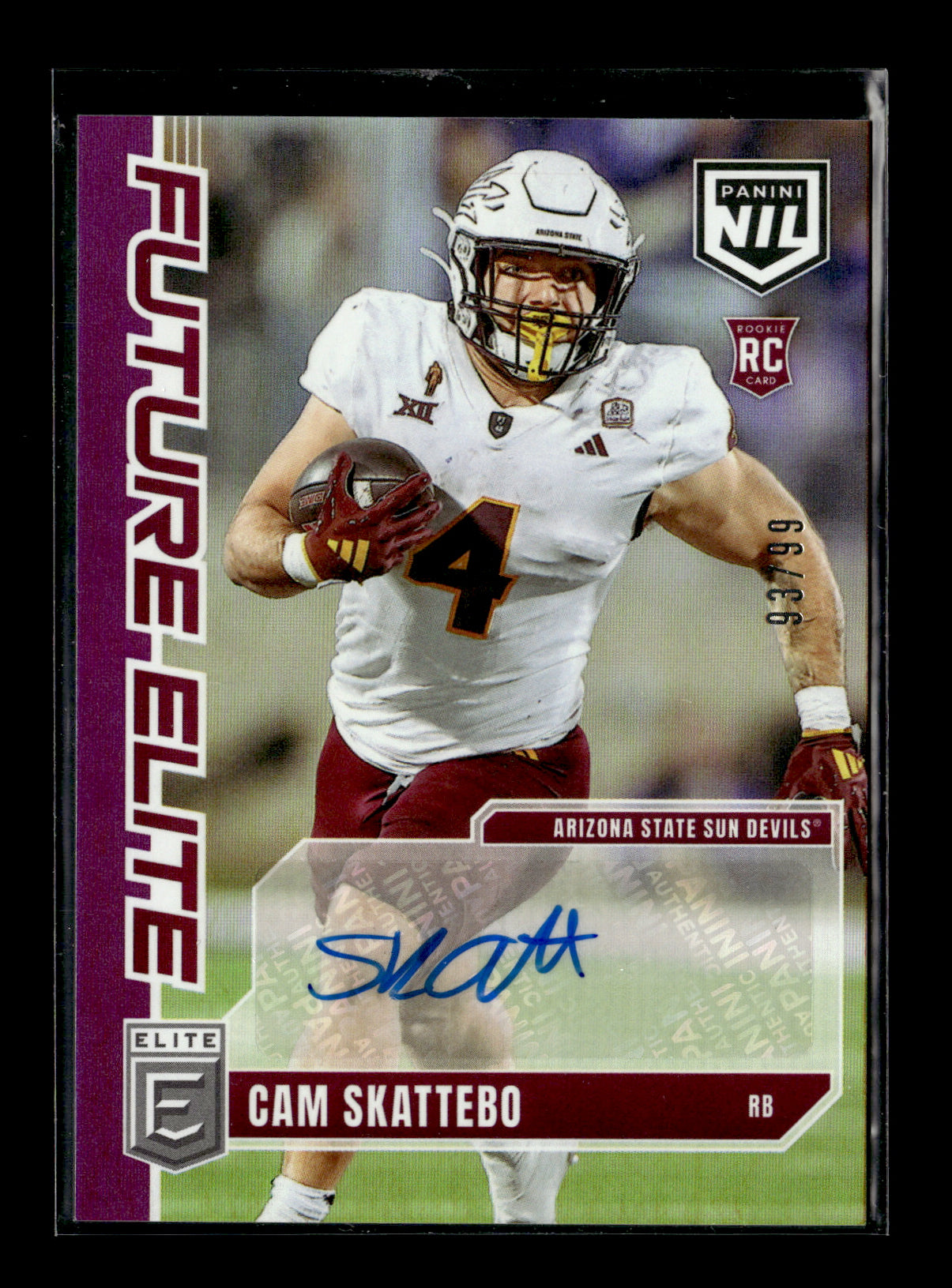 2025 Donruss Elite Cam Skattebo #FE-CSO Future Elite Purple #/99 Arizona State Sun Devils