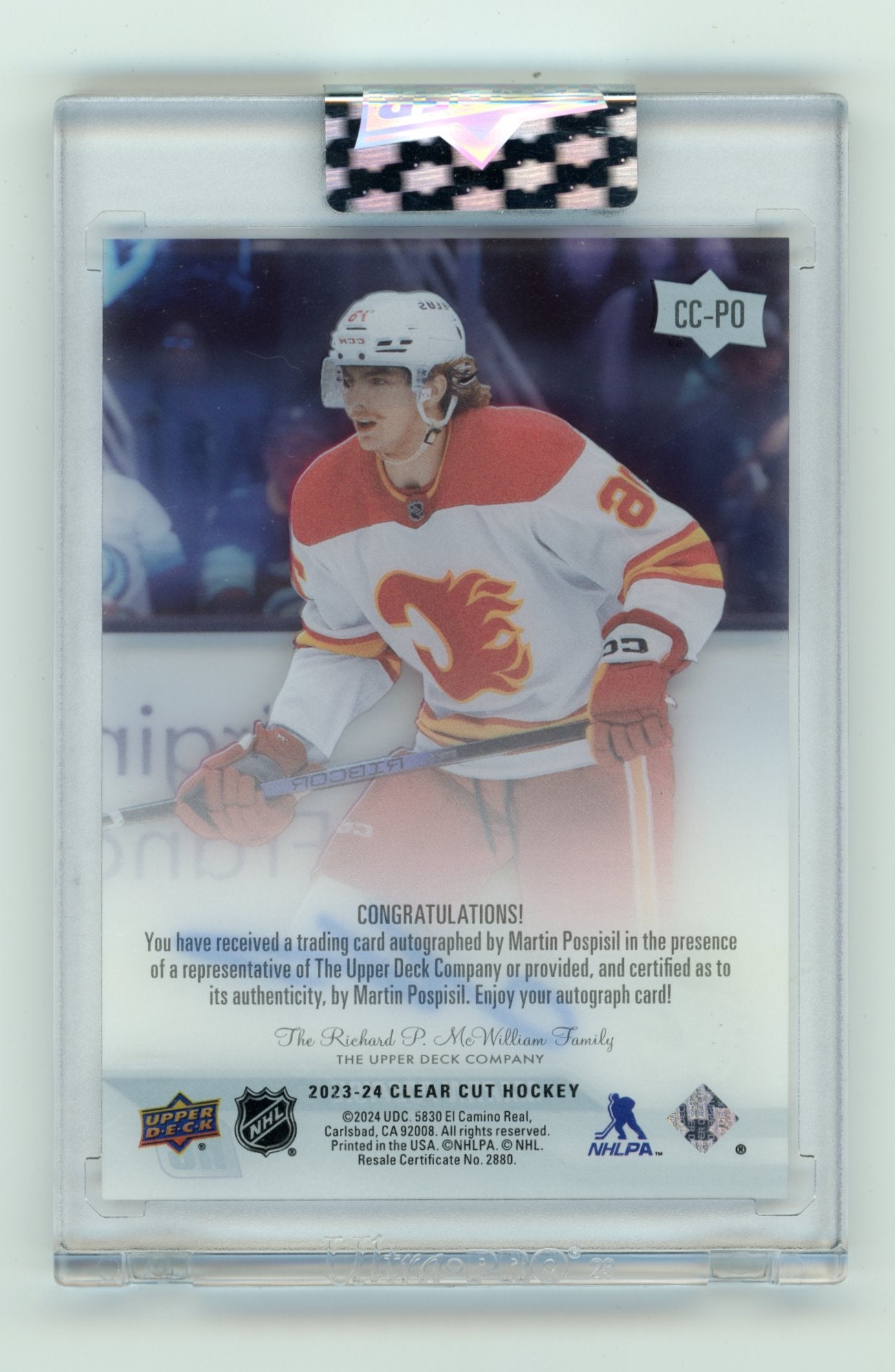 2023-24 Upper Deck Clear Cut Martin Pospisil #CC-PO Calgary Flames