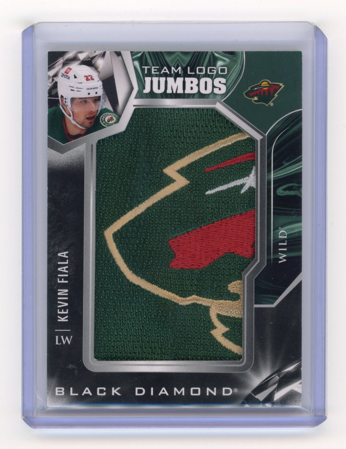 2022-23 Upper Deck Black Diamond Kevin Fiala #TL-KF Team Logo Jumbo Patches Manufactured Relics Minnesota Wild