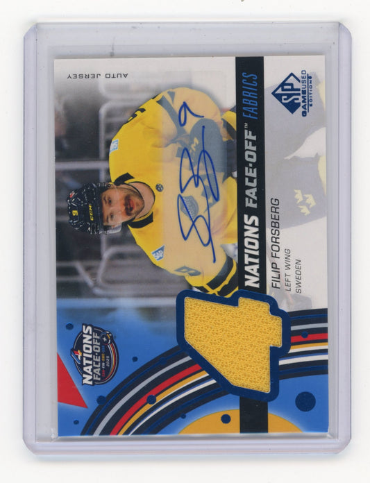 2025-26 SP Game Used Filip Forsberg #4N-FF 2025 4 Nations Face-Off Fabrics Auto Jersey Sweden