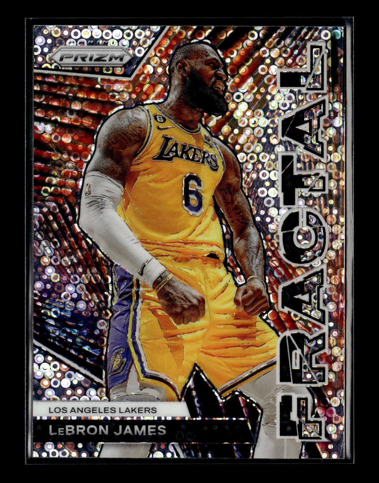 2023-24 Panini Prizm LeBron James #6 Fractal Prizms Fast Break Los Angeles Lakers