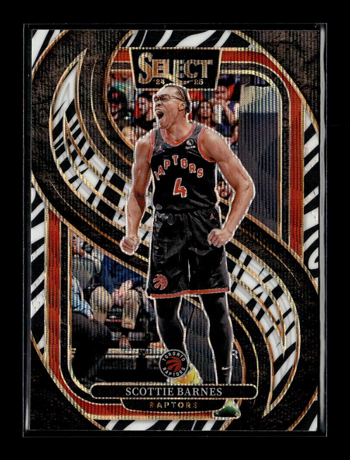 2024-25 Panini Select Scottie Barnes #125 Zebra Prizm Toronto Raptors