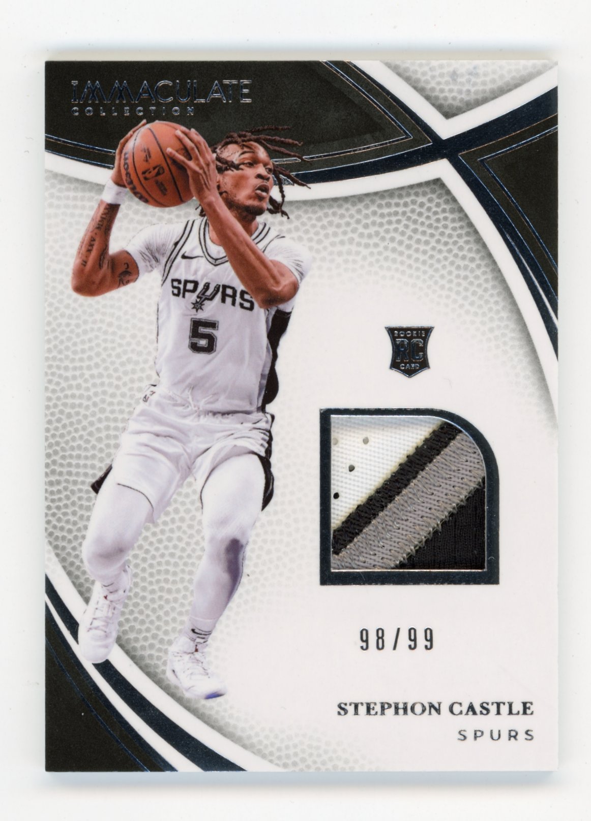 2024-25 Panini Immaculate Collection Stephon Castle #SWA-SCS Swatches #/99 San Antonio Spurs