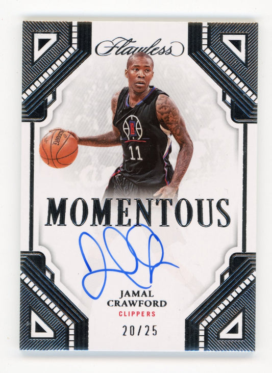 2022-23 Panini Flawless Jamal Crawford #MA-JCF Momentous Autographs #/25 Los Angeles Clippers