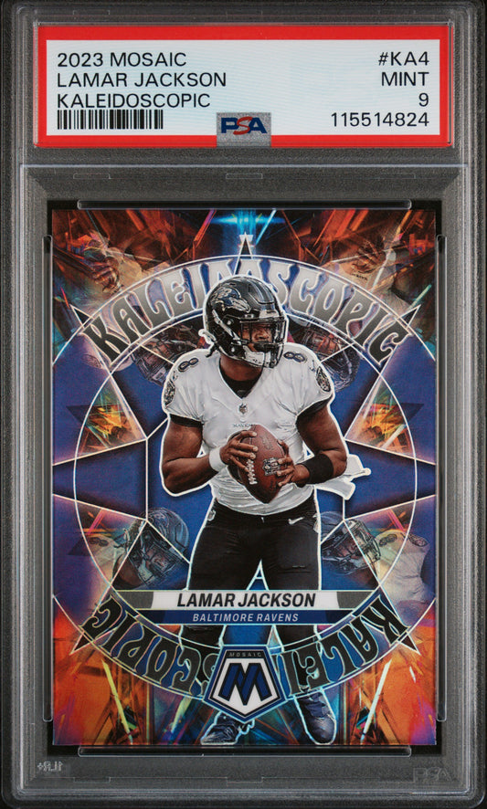 2023 Panini Mosaic Kaleidoscopic Lamar Jackson #KA4 PSA 9 Baltimore Ravens