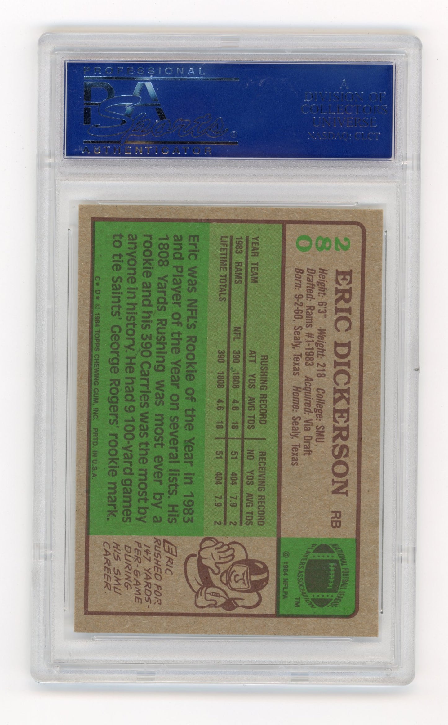 1984 Topps Eric Dickerson #280 PSA 9