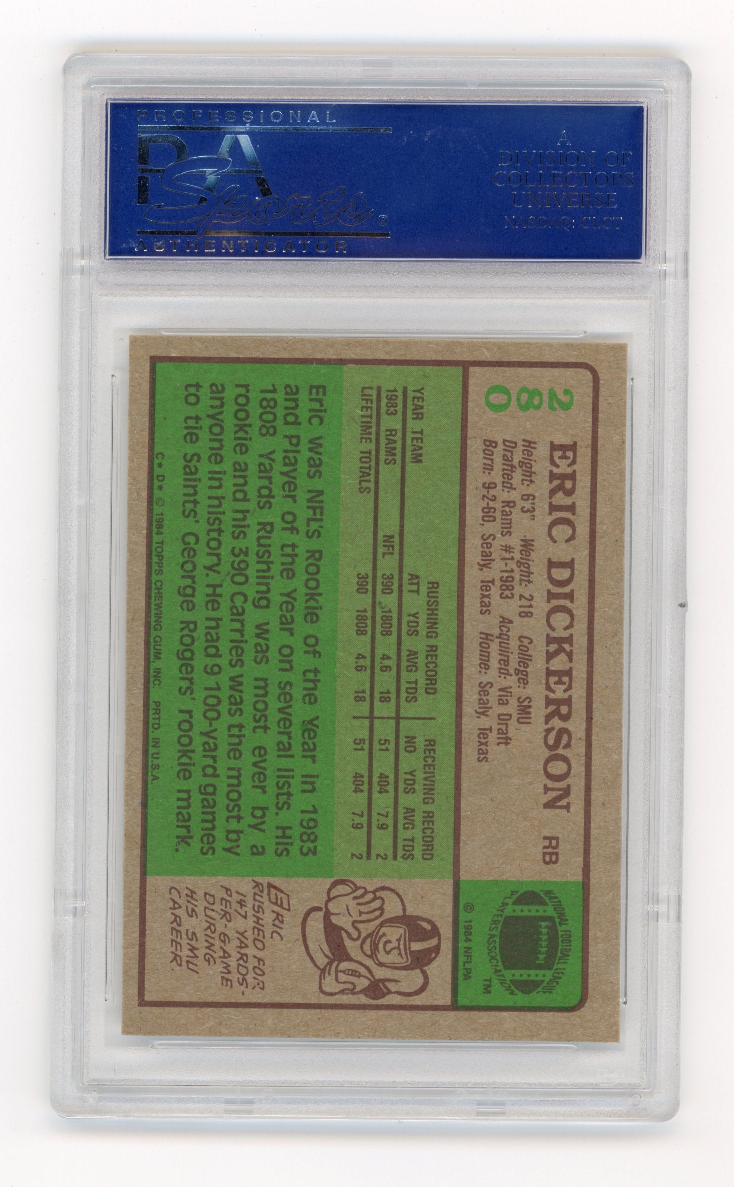 1984 Topps Eric Dickerson #280 PSA 9