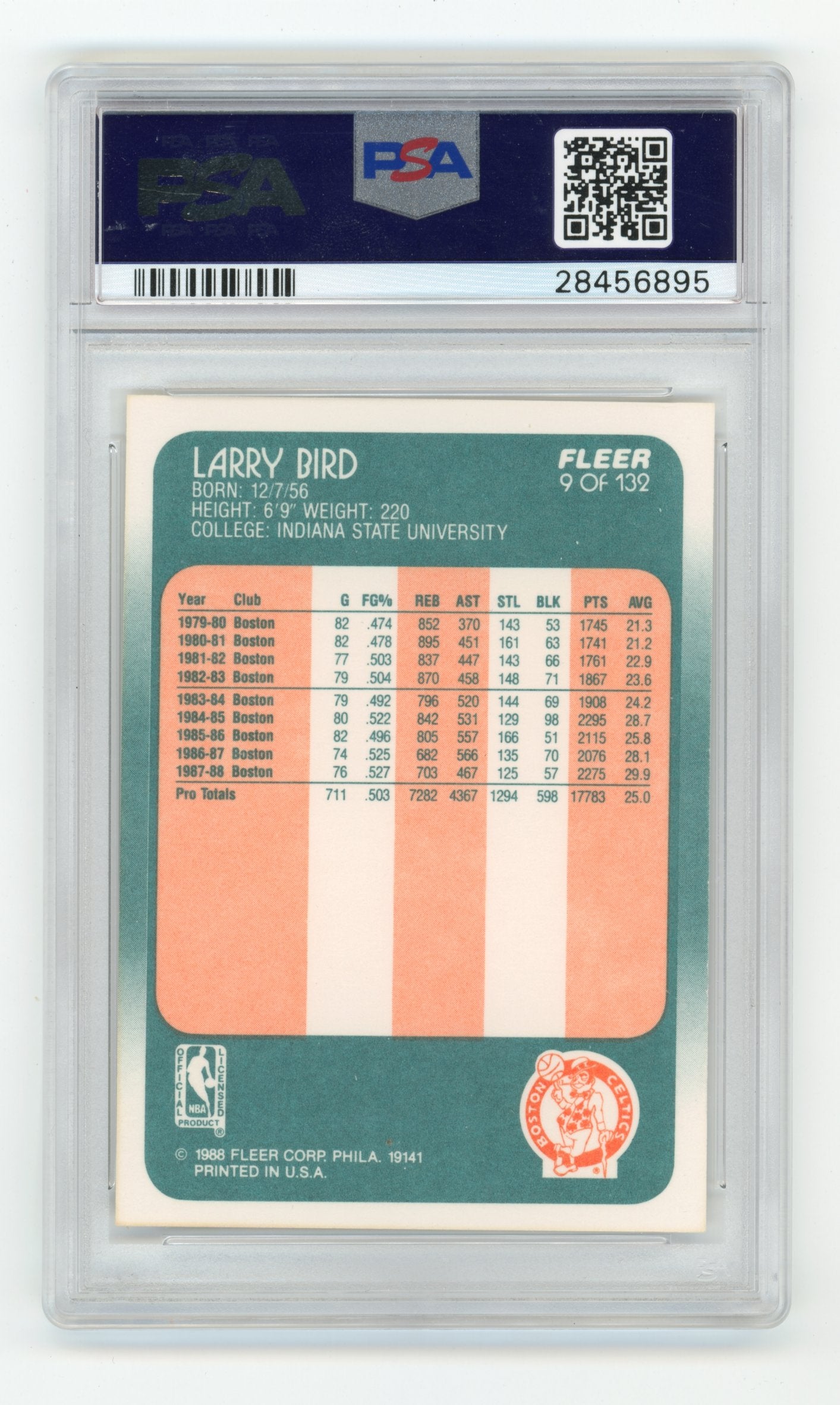 1988 Fleer Larry Bird #9 PSA 9