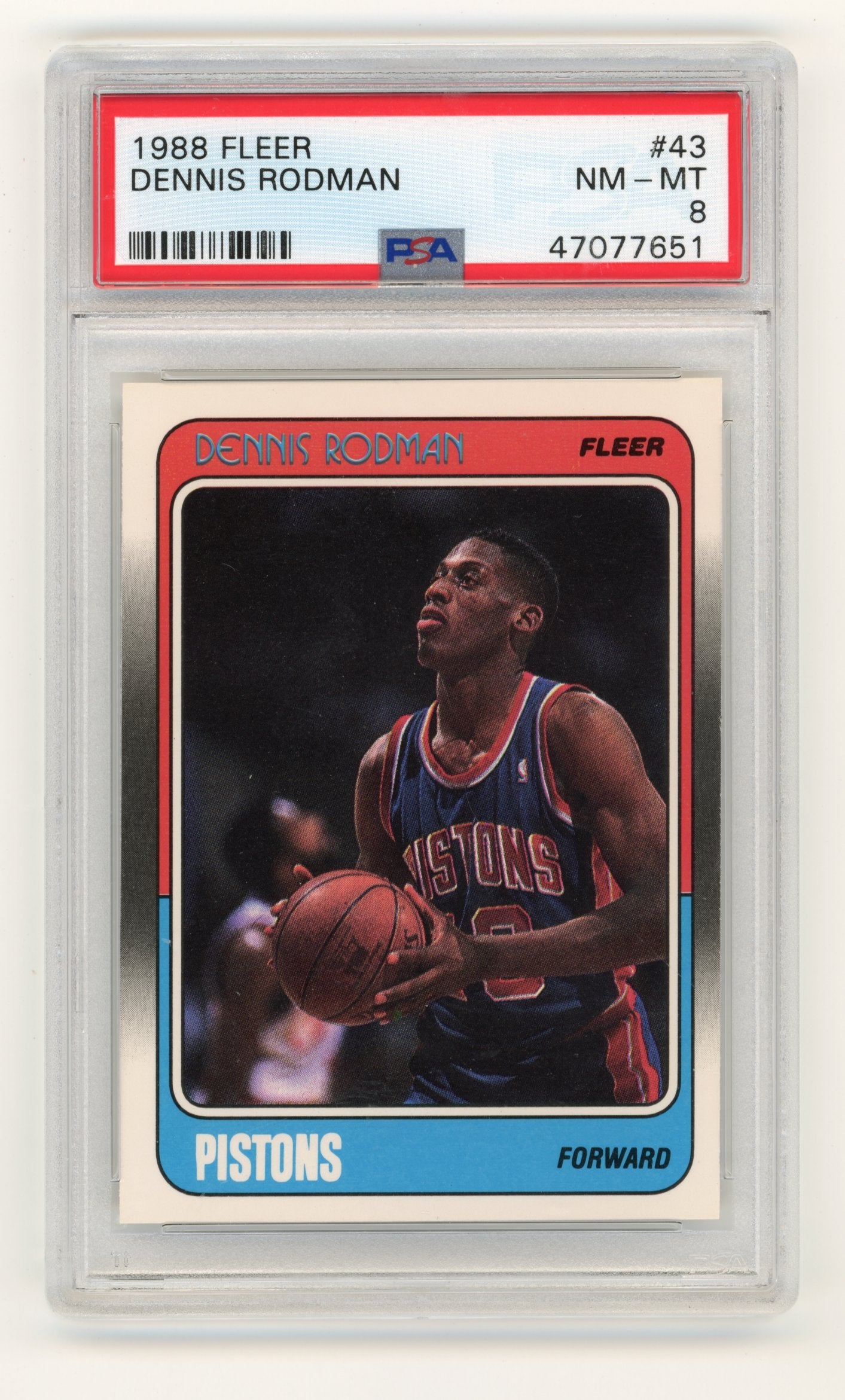 1988 Fleer Dennis Rodman #43 PSA 8