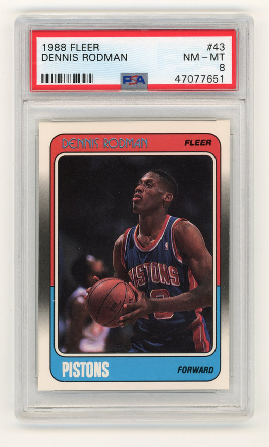 1988 Fleer Dennis Rodman #43 PSA 8