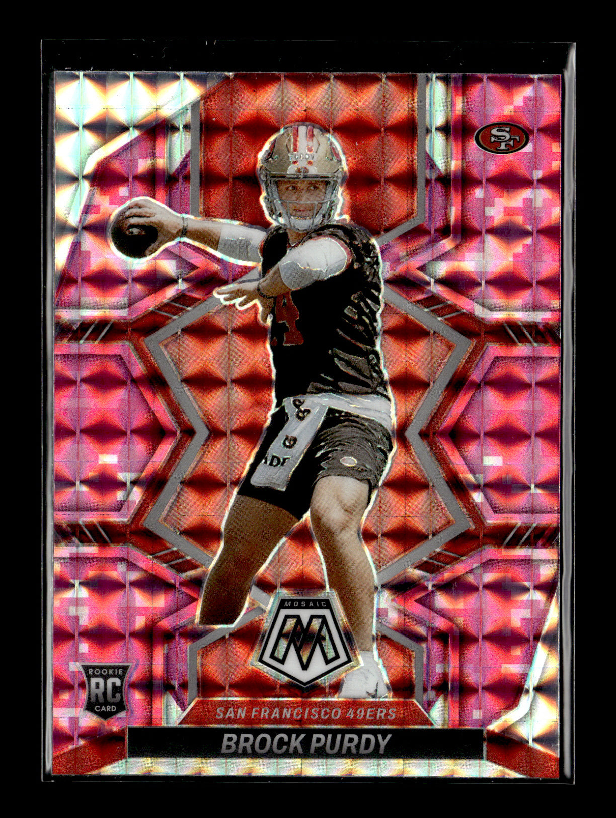 2022 Panini Mosaic Brock Purdy #367 Mosaic Camo Pink San Francisco 49ers