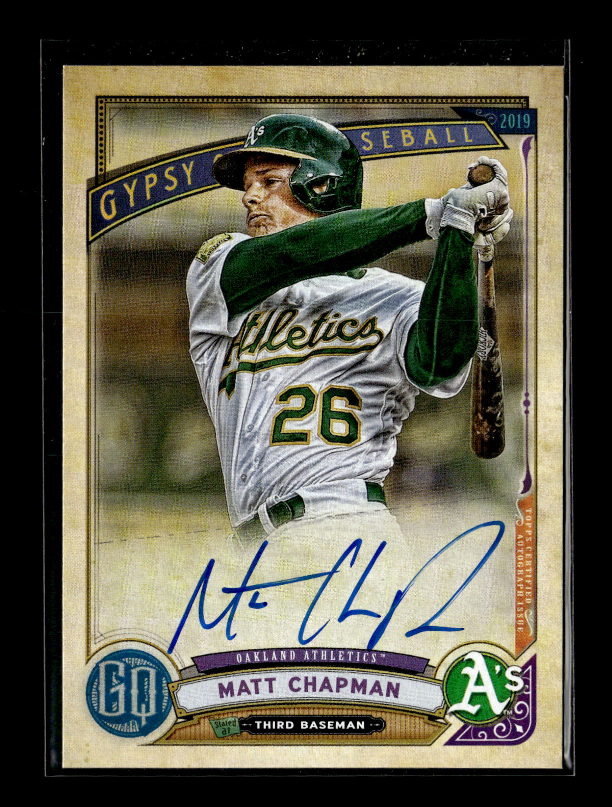 2019 Topps Gypsy Queen Matt Chapman #GQA-MC Gypsy Queen Autographs Oakland Athletics