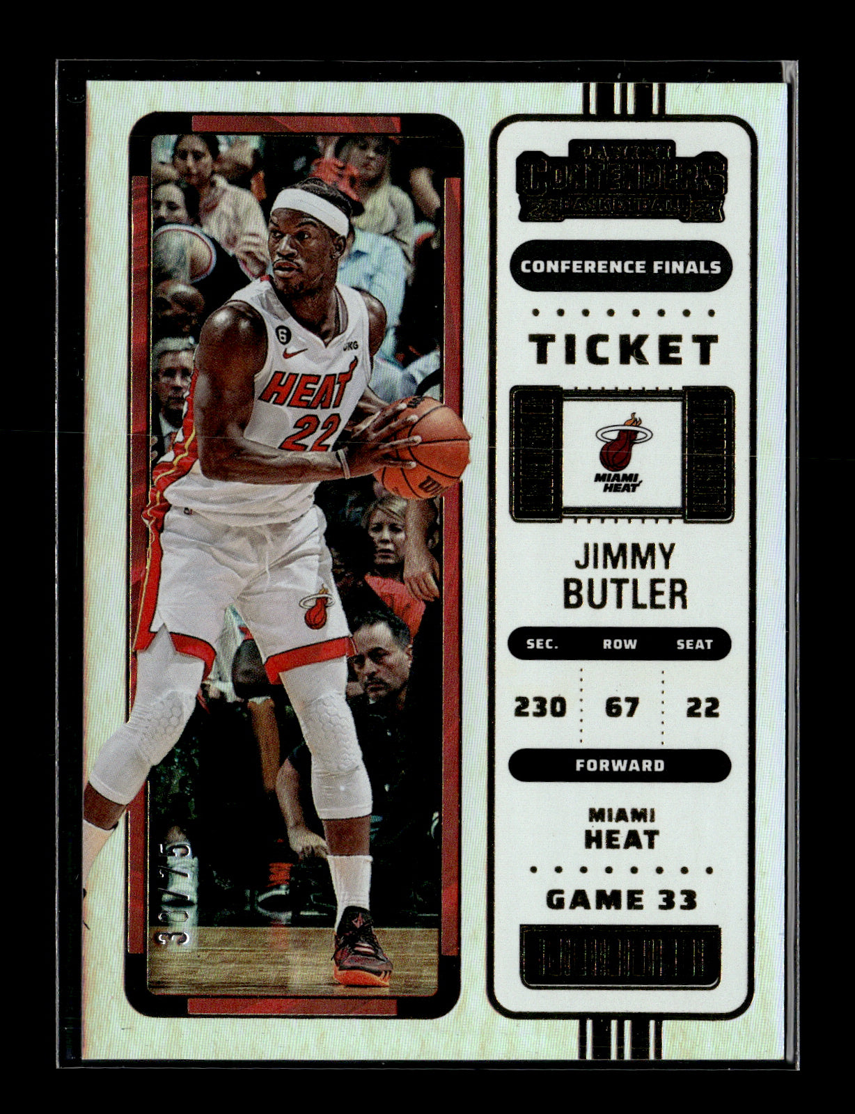 2022-23 Panini Contenders Jimmy Butler #75 Conference Finals Ticket #/75 Miami Heat