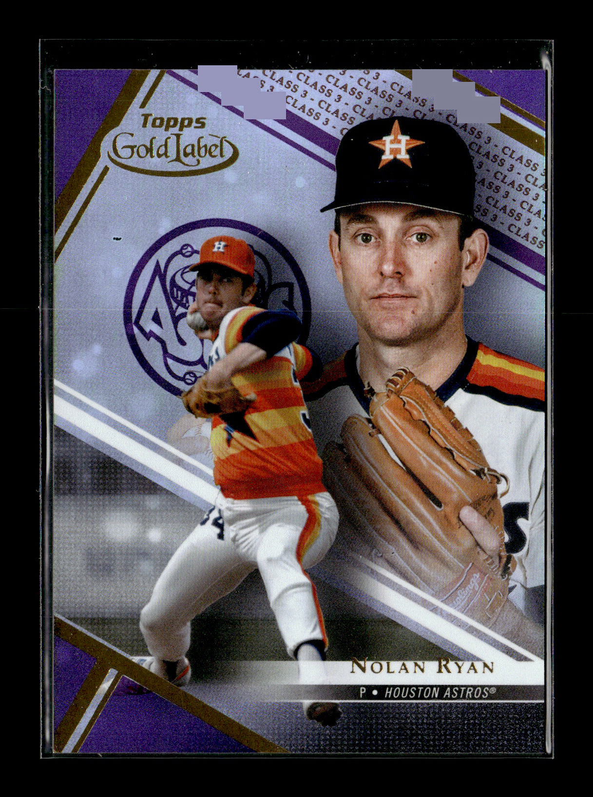 2021 Topps Gold Label Nolan Ryan #9 Class 3 Purple #/35 Houston Astros